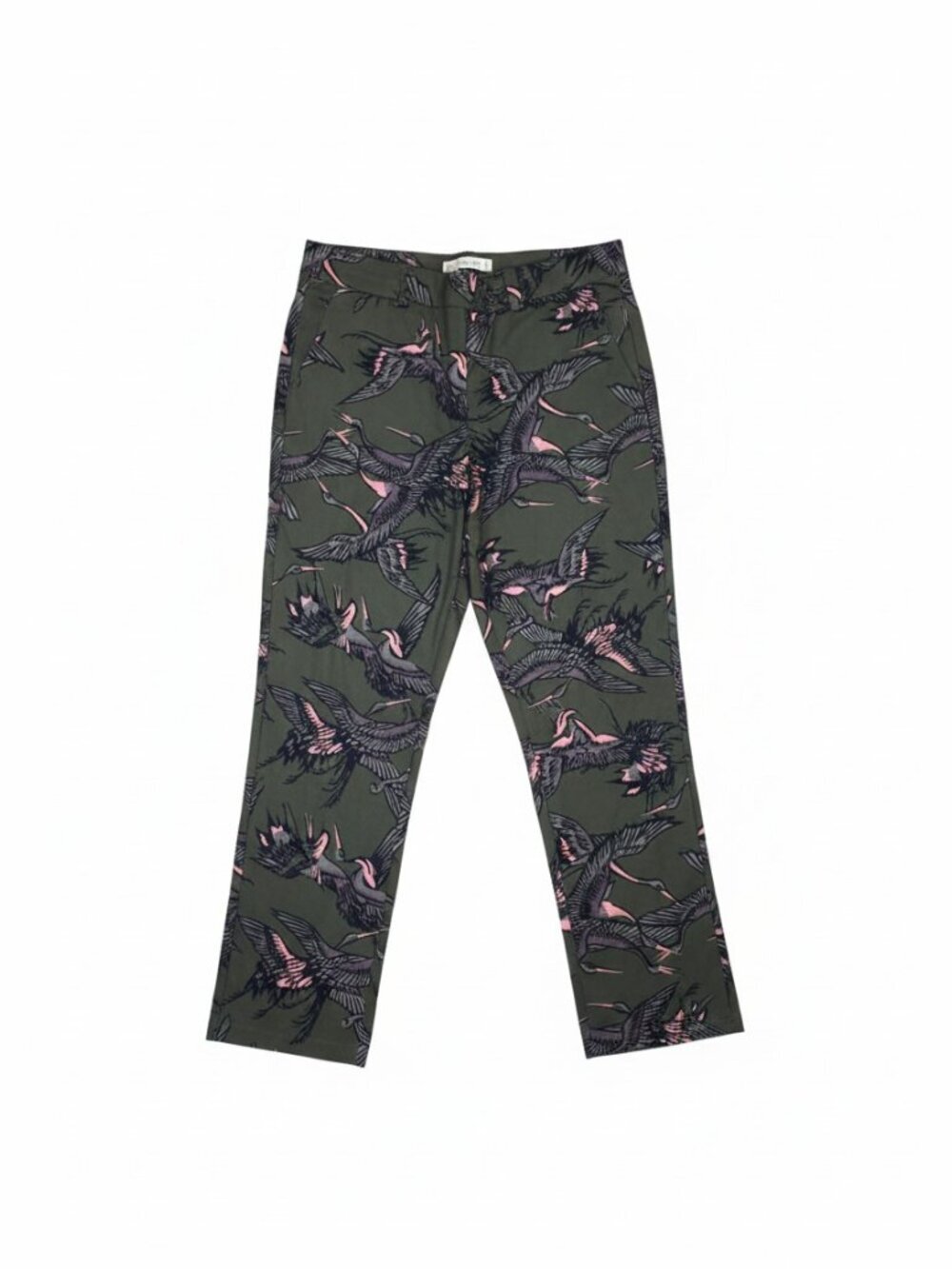 Rachel Roy Olive Green Slim Leg Pants Boho Funky Statement Fall Autumn Style